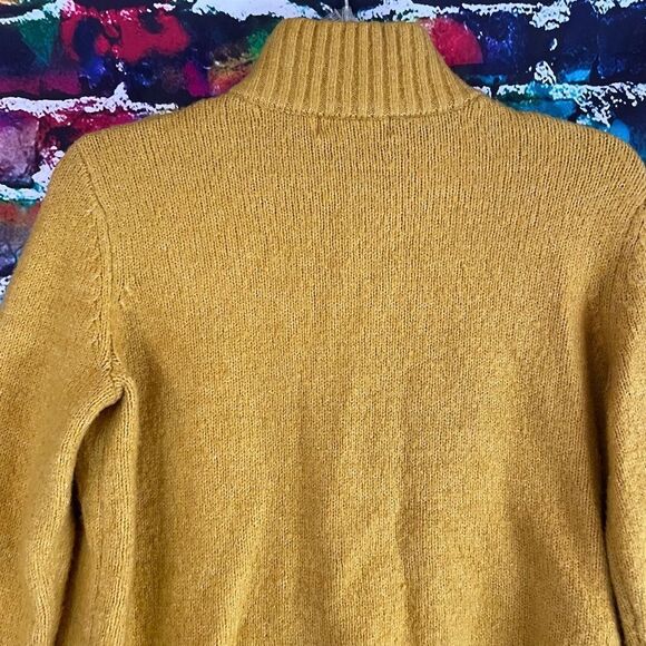 Marled Reunited Clothing 1/4 Zip Sweater with front pockets Mustard Small - Picture 9 of 9